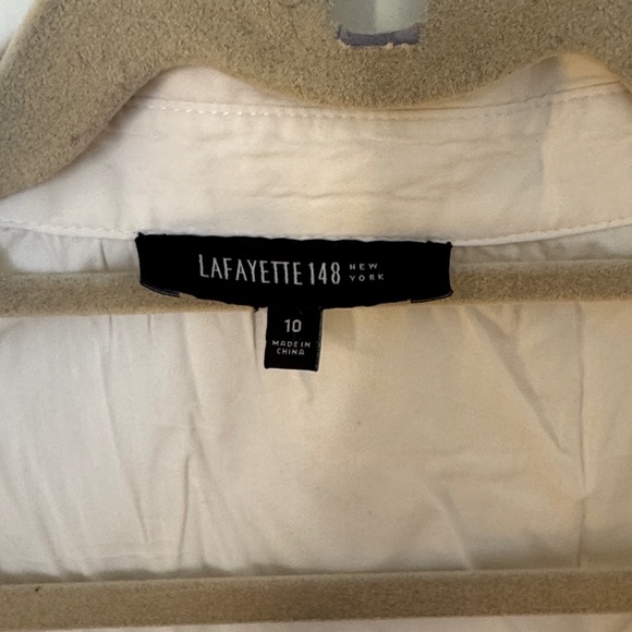 Lafayette 148 New York Women's White Button Down Shirt - Picture 2 of 3